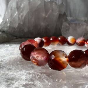 Red flower agate bracelet