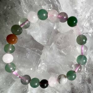 mixed quartz bead bracelet