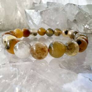 golden agate bracelet with a variety of different shades 8 mm beads