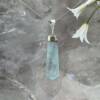 aquamarine pendant set in silver pale blue semi-precious gemstone necklace