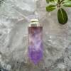 amethyst pendant set in silver, six sided, citrine included crystal necklace ametrine pendant