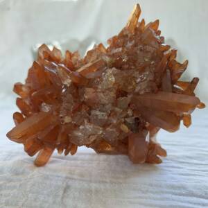 natural mandarin quartz cluster hematite on quartz tangerine quartz points