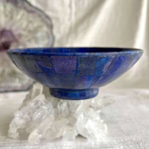 lapis lazuli bowl handmade mosaic blue gemstone