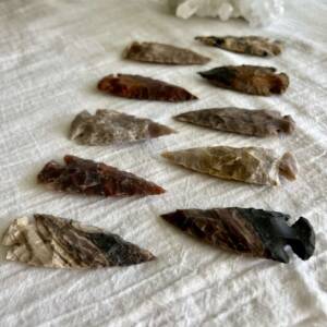 jasper arrowheads hand cut mixed natural mineral