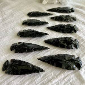 black obsidian arrowhead hand made from volcanic glass natural crystal online shop NZ