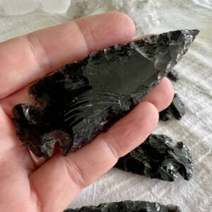 black obsidian arrowhead