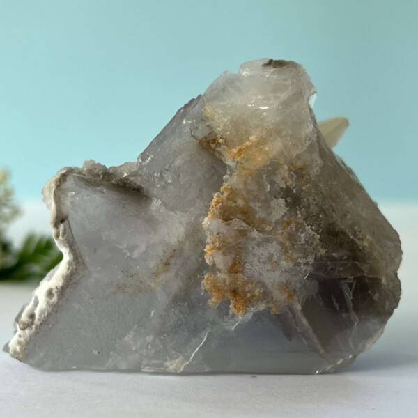 natural purple fluorite with dog tooth calcite