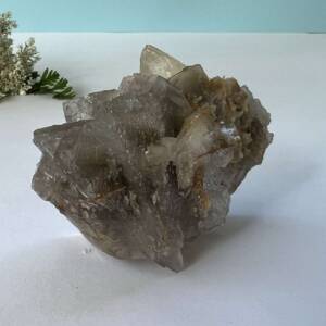 natural purple fluorite with dog tooth calcite