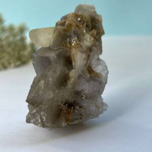 natural purple fluorite with dog tooth calcite