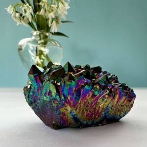 rainbow aura quartz cluster