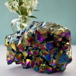rainbow aura quartz cluster