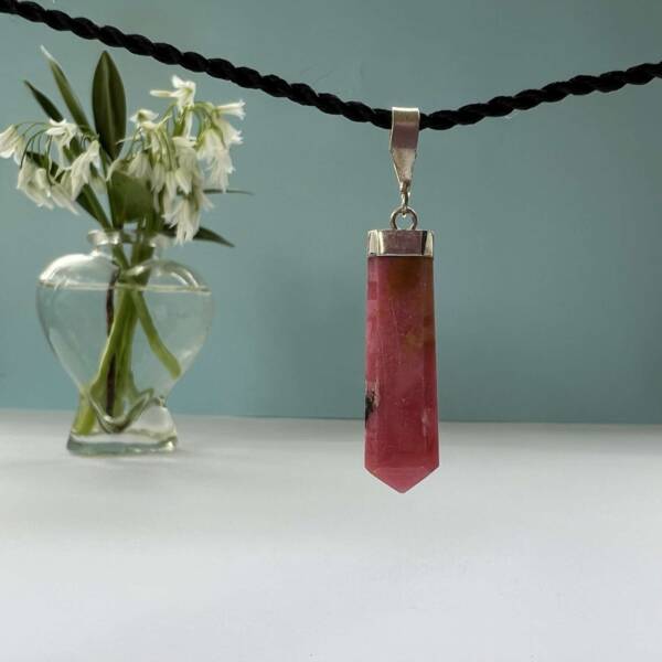pink dominant rhodonite pendant