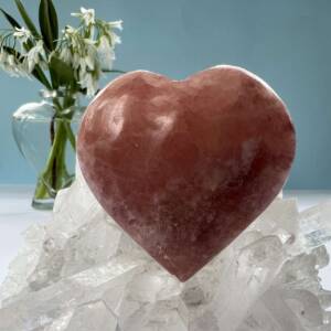 rose pink calcite heart