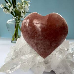 rose calcite heart