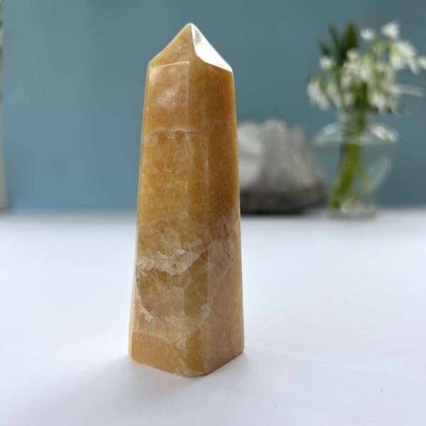 orange calcite obelisk