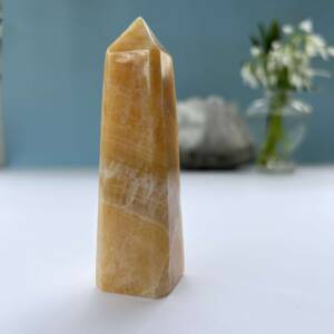 orange calcite obelisk