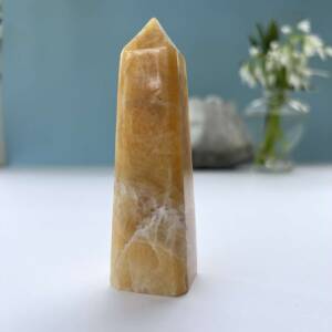 orange calcite obelisk