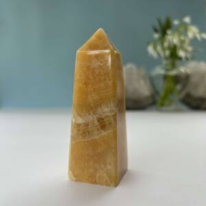 orange calcite obelisk