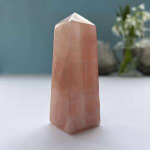 rose calcite obelisk