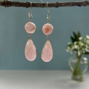 Pink aragonite earrings