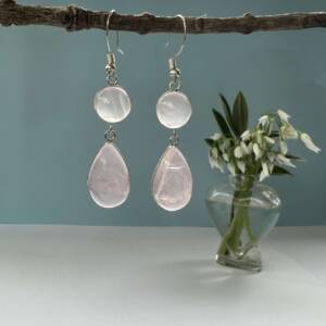 rose quartz earrings