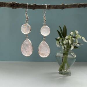 rose quartz earrings