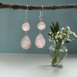 rose quartz earrings