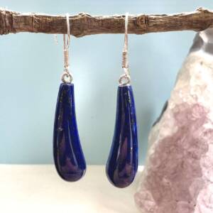 lapis lazuli earrings from Pakistan set in silver
