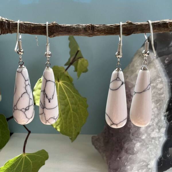 natural howlite earrings