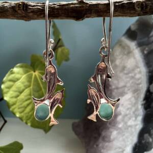 larimar and silver dolphin earrings
