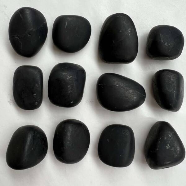 matt black tumble polished natural shungite EMF