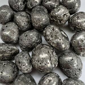 tumble polished natural iron pyrites fools gold mineral specimen