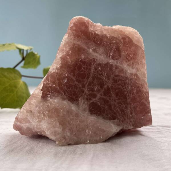 natural rose calcite large chunk of banded crystal