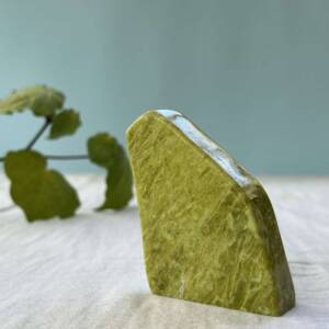 serpentine freeform green crystal polished natural mineral