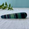 fluorite massage wand purple, green and blue crystal