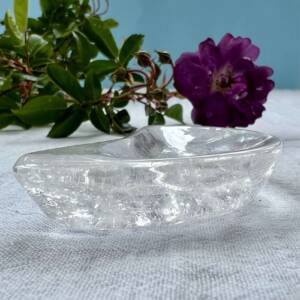 clear quartz moon dish