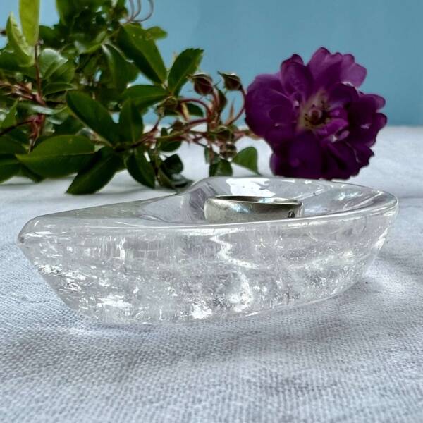 clear quartz moon dish