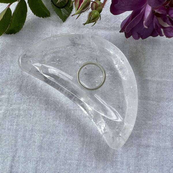 clear quartz moon dish