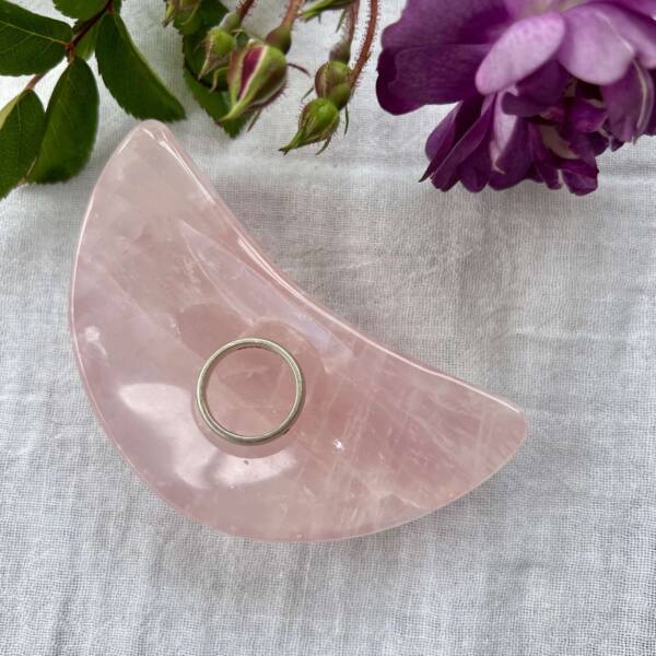 rose quartz moon dish