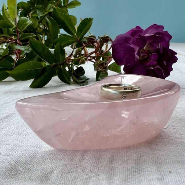 rose quartz moon dish