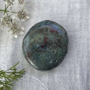 ruby kyanite palmstone red corundum precious gems in blue kyanite