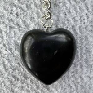 heart shaped shungite keyring