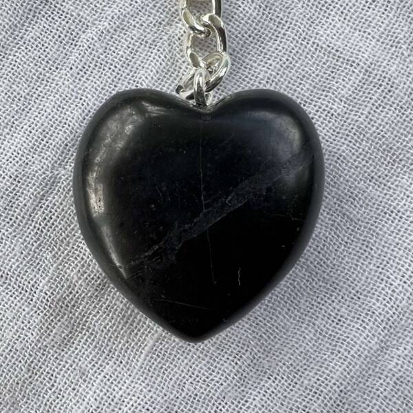 heart shaped shungite keyring