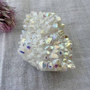 angel aura quartz cluster