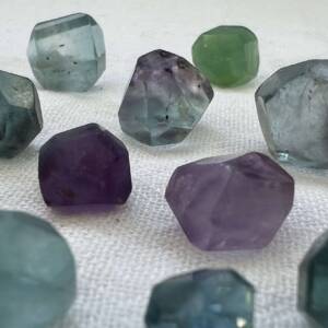facet cut natural fluorite gemstones