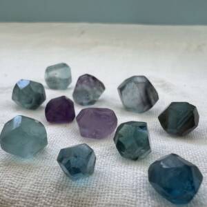 facet cut natural fluorite gemstones