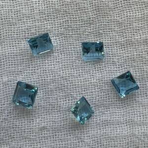 swiss blue topaz square cut gemstones