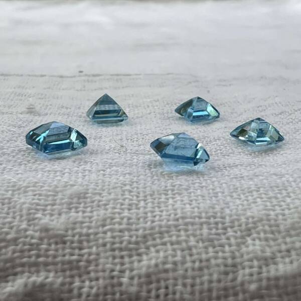 swiss blue topaz square cut gemstones