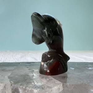 bloodstone dolphin green and red jasper NZ online crystal shop carve statue
