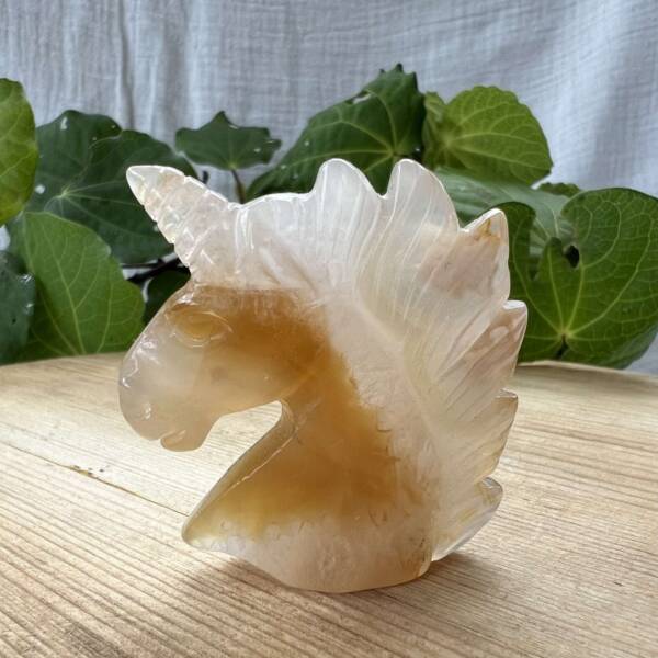 golden quartz unicorn golden healer crystal online NZ crystal shop single horned mythical horse hand carved